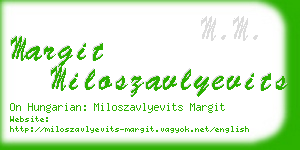 margit miloszavlyevits business card